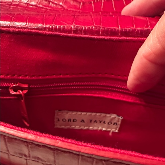 LORD AND TAYLOR MINI CROC EMBOSSED BAG - Picture 6 of 6